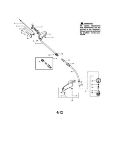 Handle/Shield/Drive Shaft Diagram and Parts List for FL25C Type 2 Weed Eater Trimmer